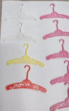 Vintage Lot of 14 Filigree Barbie Doll Plastic Hanger White Pink Green Red Yello