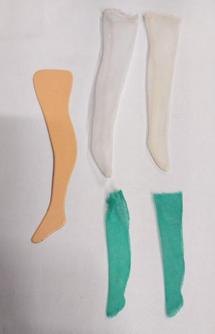 2 Pairs Barbie Skipper Francie? Stockings Green White 1 Form Knee Thigh High