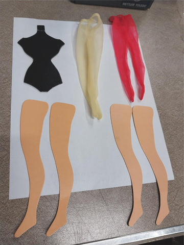 Vintage Barbie Sheer Tights Stockings Cardboard Forms Yellow Pink Lot of 5