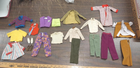 Ken Doll Barbie Lot of 14 Clothes Shoes Jacket Shirts Vest Sweaters Pants