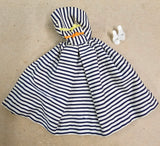 Vintage 1960s Mattel Barbie Cotton Casual Blue White Striped Dress Outfit #912