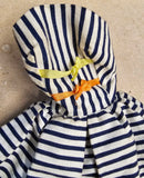 Vintage 1960s Mattel Barbie Cotton Casual Blue White Striped Dress Outfit #912