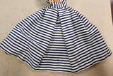 Vintage 1960s Mattel Barbie Cotton Casual Blue White Striped Dress Outfit #912