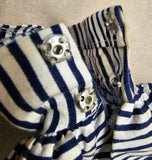 Vintage 1960s Mattel Barbie Cotton Casual Blue White Striped Dress Outfit #912