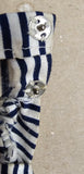Vintage 1960s Mattel Barbie Cotton Casual Blue White Striped Dress Outfit #912