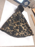 Vintage Fashion Barbie Doll Long Black Gold Foral Poncho Jacket Sweater