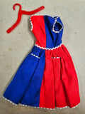 VTG 1960s Barbie Mattel Fancy Free Red White & Blue Dress w/White Trim #943