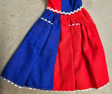 VTG 1960s Barbie Mattel Fancy Free Red White & Blue Dress w/White Trim #943