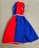 VTG 1960s Barbie Mattel Fancy Free Red White & Blue Dress w/White Trim #943