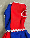 VTG 1960s Barbie Mattel Fancy Free Red White & Blue Dress w/White Trim #943