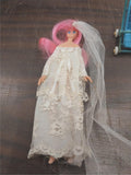 Lot of Mini Dolls Flatsy Cory Bride Sleepy Eyes Rubber Band Made in Italy