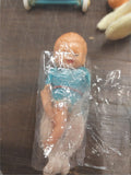 Lot of Mini Dolls Flatsy Cory Bride Sleepy Eyes Rubber Band Made in Italy