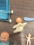 Lot of Mini Dolls Flatsy Cory Bride Sleepy Eyes Rubber Band Made in Italy