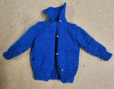 VTG 1963 Mattel Barbie Knitting Pretty Blue Knitted Cardigan Incomplete #957
