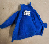 VTG 1963 Mattel Barbie Knitting Pretty Blue Knitted Cardigan Incomplete #957