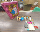 Vintage Dawn Topper 6 Dolls Fashion Clothes Shoes Red Brown Blonde Hair Case