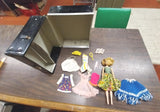 Vintage Barbie Doll Black Case Dresses Curlers Mirrors Fasion Clothes Homemade