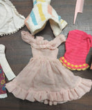 Vintage Barbie Doll Black Case Dresses Curlers Mirrors Fasion Clothes Homemade