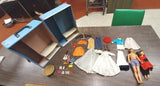 Vtg Barbie Ken Skipper Case Lot Heels Boots Wedding Dress Pants Guitar Jacket