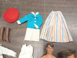 Vtg Barbie Ken Skipper Case Lot Heels Boots Wedding Dress Pants Guitar Jacket