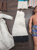 Vtg Barbie Ken Skipper Case Lot Heels Boots Wedding Dress Pants Guitar Jacket