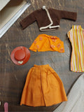 Vtg Barbie Ken Skipper Case Lot Heels Boots Wedding Dress Pants Guitar Jacket
