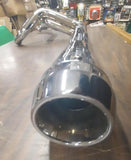 1986^ FXD 5 Speed Cross Over Harley 2 into 1 Chrome 4" Billet Taper Dyna Exhaust