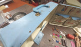 Vintage Light Blue Barbie Midge Doll Case Clothes Heels Boots Stand Handbags