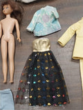 Vintage Light Blue Barbie Midge Doll Case Clothes Heels Boots Stand Handbags