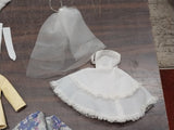 Vintage Light Blue Barbie Midge Doll Case Clothes Heels Boots Stand Handbags