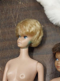 Vintage Light Blue Barbie Midge Doll Case Clothes Heels Boots Stand Handbags