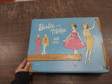 Vintage Light Blue Barbie Midge Doll Case Clothes Heels Boots Stand Handbags