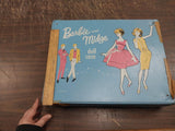 Vintage Light Blue Barbie Midge Doll Case Clothes Heels Boots Stand Handbags