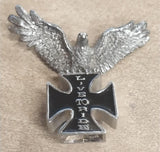 Live To Ride Harley Davidson Metal Stand Eagle Open Wings Black Cross Stand