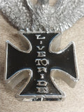 Live To Ride Harley Davidson Metal Stand Eagle Open Wings Black Cross Stand