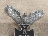 Live To Ride Harley Davidson Metal Stand Eagle Open Wings Black Cross Stand