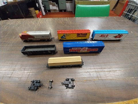 Vtg Ho Gauge Locomotive Train Car Lot Bachman Tyco Observation Box Coal Cars