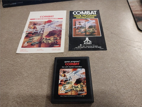 1978 Game Program Combat Atari Video Game Cartridge Instruction CX2601