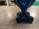 Pair Mid-Century Viking Bluenique Cobalt Glass Swung Vase Epic 4 Foil Rare Smug