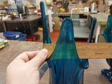 Pair Mid-Century Viking Bluenique Cobalt Glass Swung Vase Epic 4 Foil Rare Smug