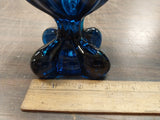 Pair Mid-Century Viking Bluenique Cobalt Glass Swung Vase Epic 4 Foil Rare Smug