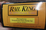 Rail King 0-27 Streamlined Passenger Car No.30-6072 Die Cast Metal Trucks Pennsy