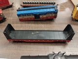 14 Piece Train Lot Tyco Tracks Transformer Tree Used Repair Parts Carts Scenery