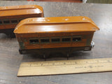 American Flyer Lines Lexington Pair Orange Tin Train Cars Used
