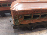 American Flyer Lines Lexington Pair Orange Tin Train Cars Used