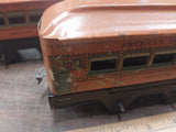 American Flyer Lines Lexington Pair Orange Tin Train Cars Used