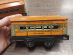 American Flyer Lines Lexington Pair Orange Tin Train Cars Used
