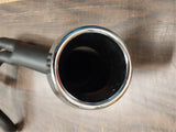 Chipped 2 into 1 Black Turn out Exhaust pipe Harley XL Billet Tip 883 1200 2007^