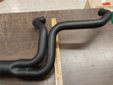 Chipped 2 into 1 Black Turn out Exhaust pipe Harley XL Billet Tip 883 1200 2007^