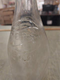 Vtg 1955 Clear Glass 10 FL OZ Pepsi Bottle Pepsi-Cola Twisted No Refill